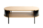 HAKU Möbel Couchtisch aus MDF kratzbeständig in Braun in Eiche, Schwarz (Eiche natur)