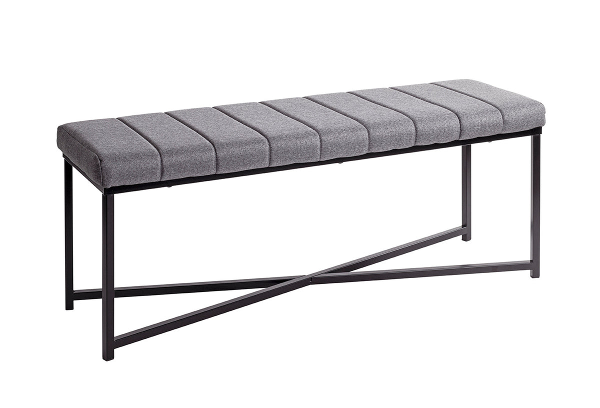 HAKU Möbel Bank aus Metall gepolstert in Schwarz 118 x 38 x 47 cm