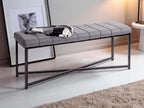 HAKU Möbel Bank aus Metall gepolstert in Schwarz 118 x 38 x 47 cm