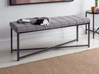 HAKU Möbel Bank aus Metall gepolstert in Schwarz 118 x 38 x 47 cm
