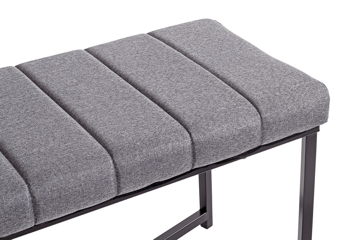 HAKU Möbel Bank aus Metall gepolstert in Schwarz 118 x 38 x 47 cm