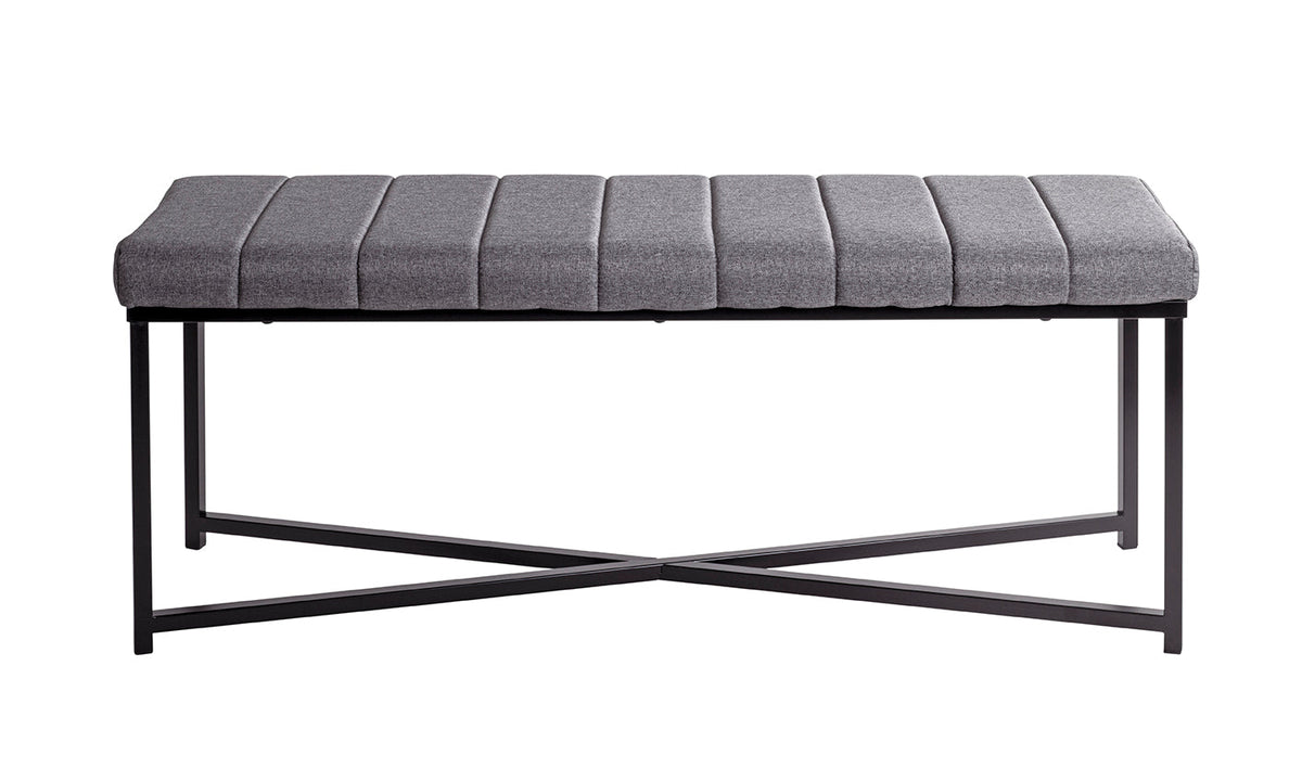 HAKU Möbel Bank aus Metall gepolstert in Schwarz 118 x 38 x 47 cm