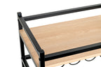 HAKU Möbel Servierwagen aus MDF kratzbeständig in Braun 60 x 40 x 80 cm in Eiche, Schwarz (Eiche natur)