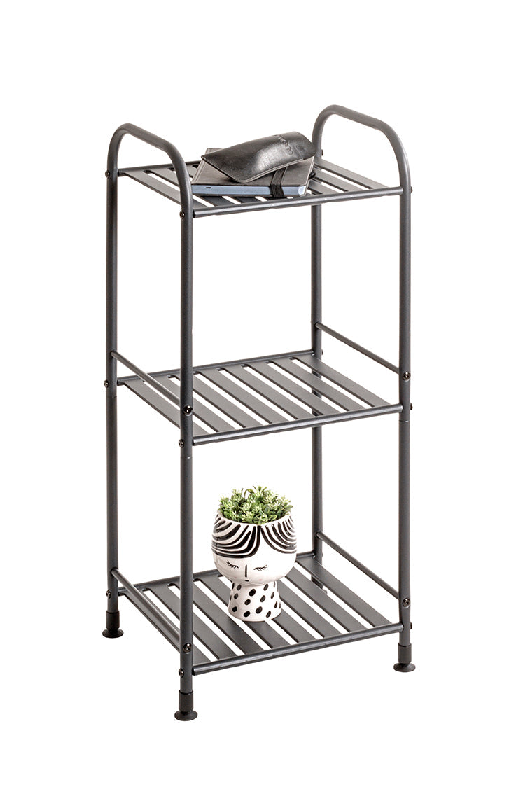 HAKU Möbel Regal aus Metall Füsse höhenverstellbar in Anthrazit 33 x 28 x 78 cm