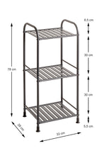 HAKU Möbel Regal aus Metall Füsse höhenverstellbar in Anthrazit 33 x 28 x 78 cm
