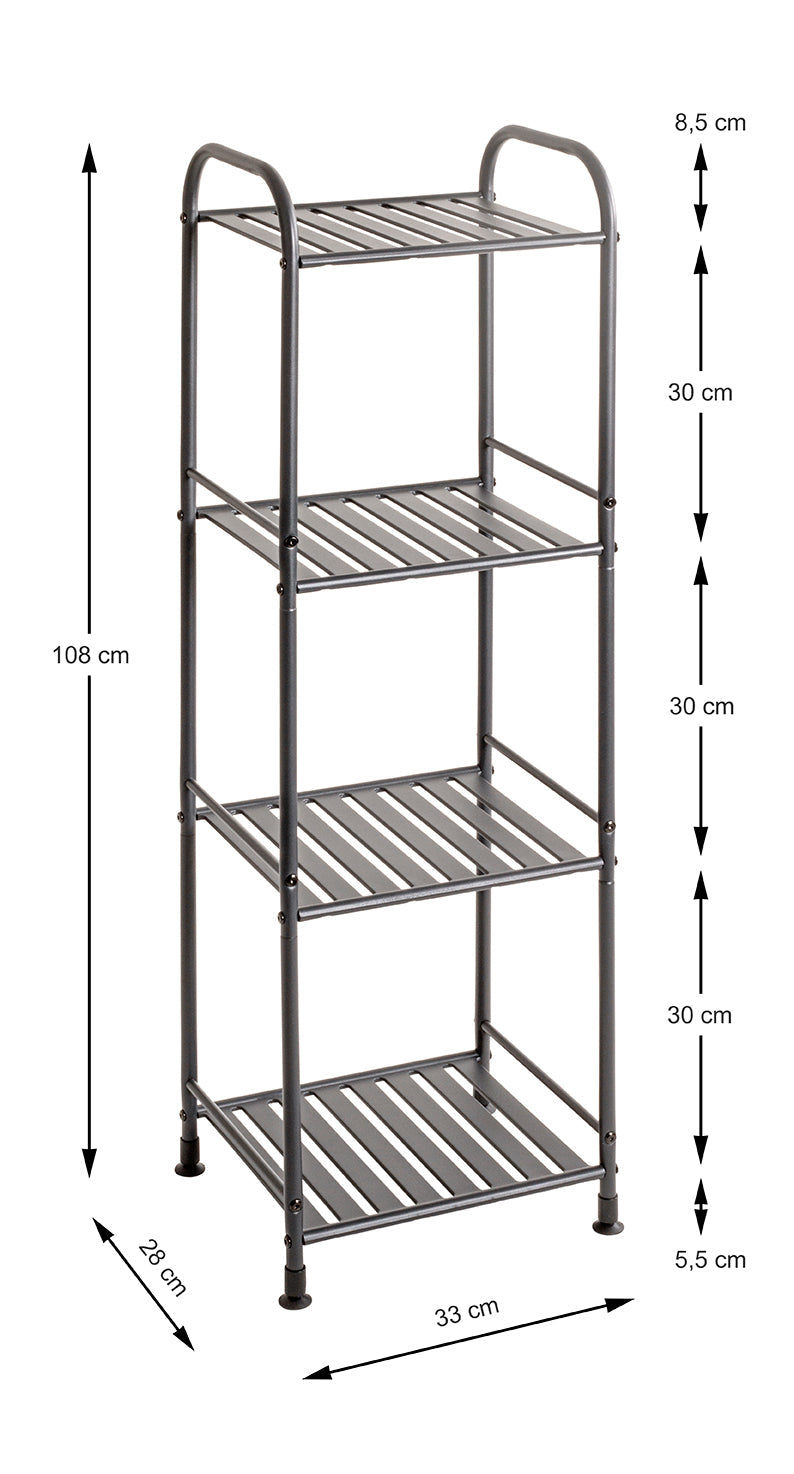 HAKU Möbel Regal aus Metall Kippschutz in Anthrazit