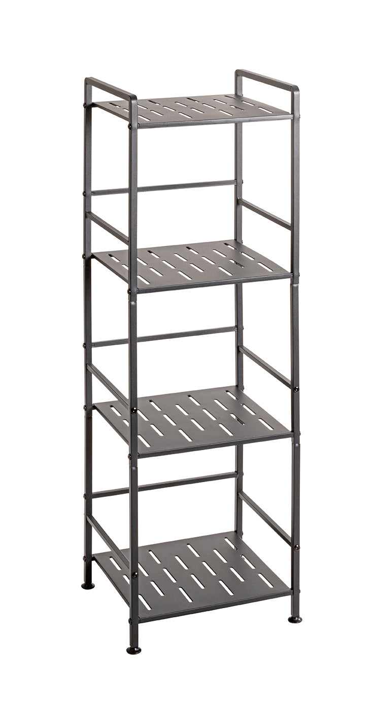 HAKU Möbel Regal aus Metall Füsse höhenverstellbar in Anthrazit 33 x 28 x 106 cm
