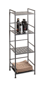HAKU Möbel Regal aus Metall Füsse höhenverstellbar in Anthrazit 33 x 28 x 106 cm