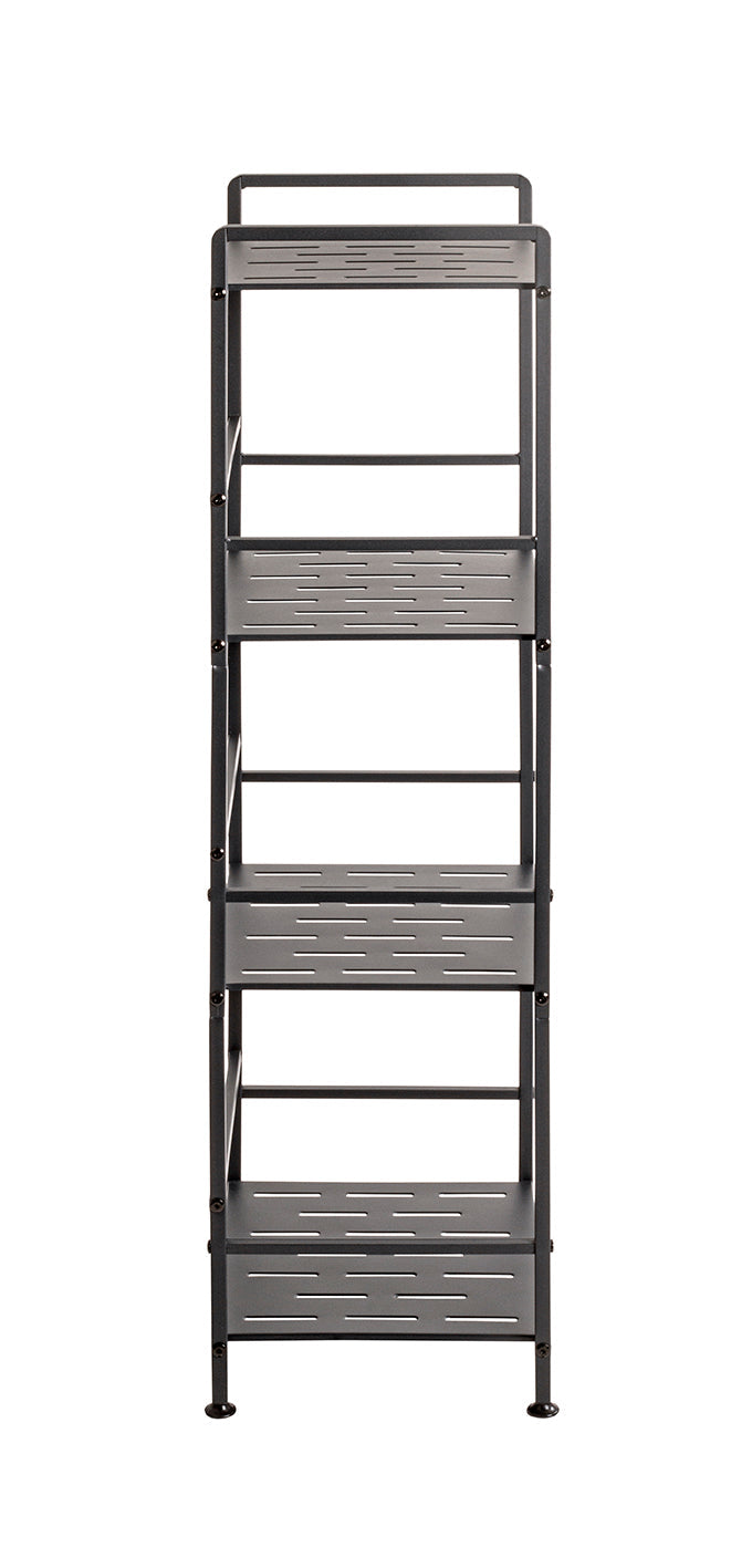 HAKU Möbel Regal aus Metall Füsse höhenverstellbar in Anthrazit 33 x 28 x 106 cm