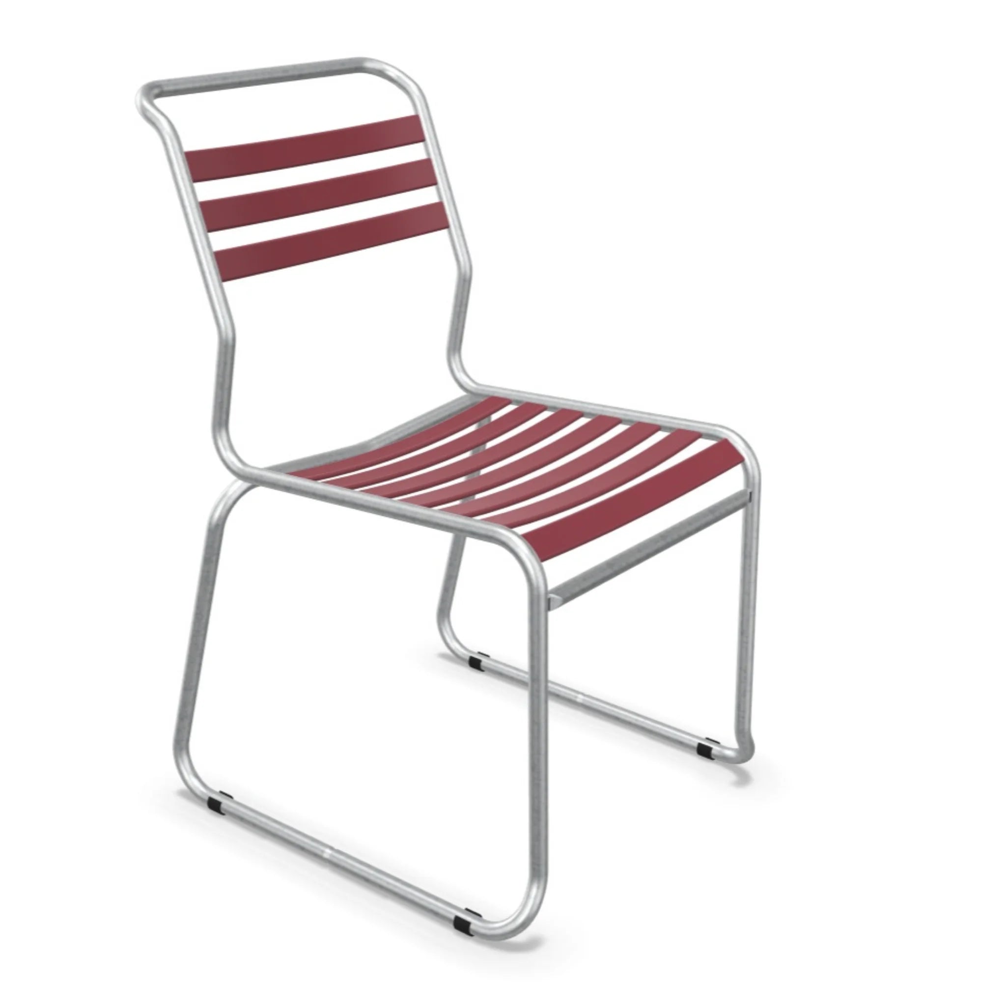 Schaffner Lattenstuhl mit Kufen Bordeaux - Aluminium Gartenstuhl mit rotem Design