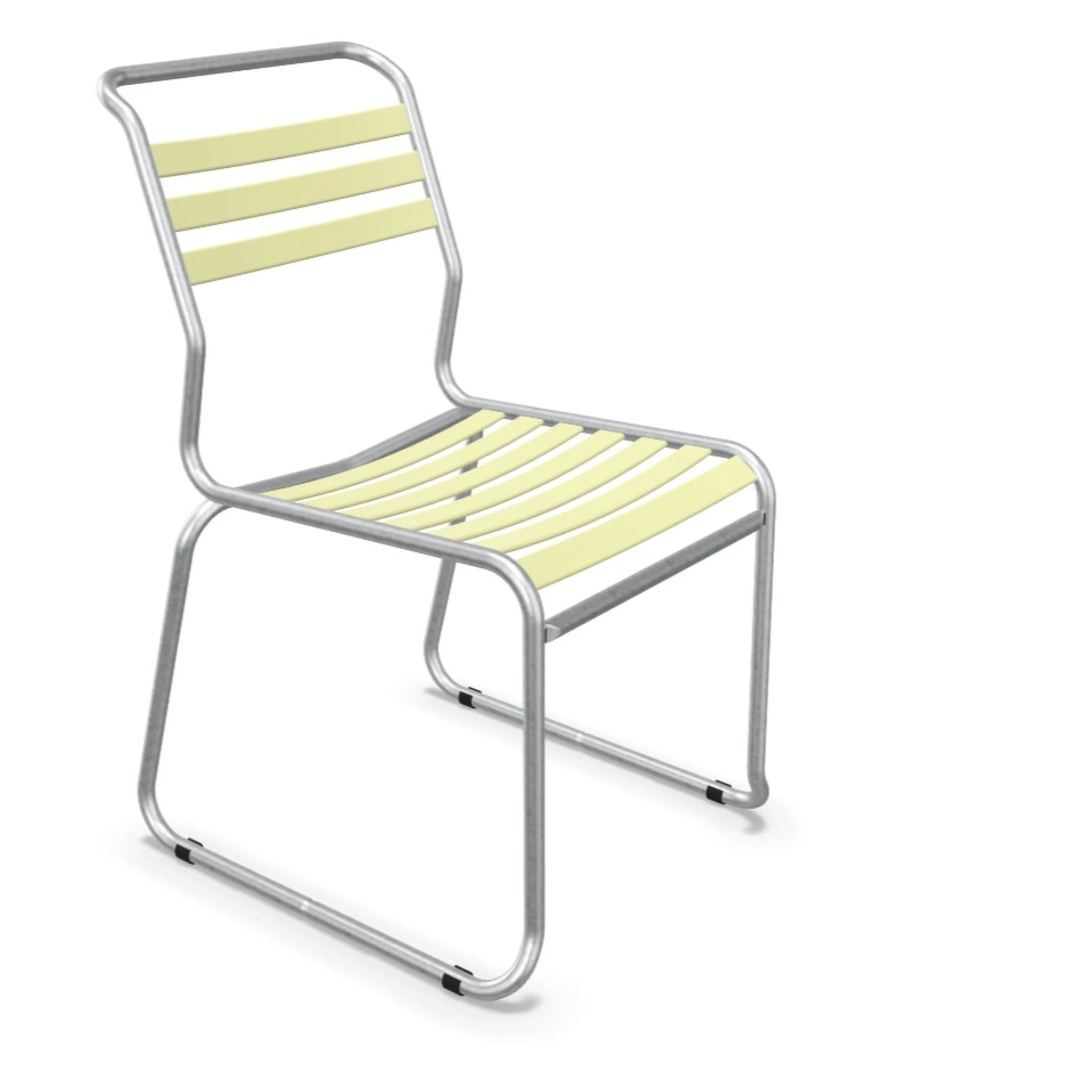 Schaffner Lätti-Stuhl mit Kufen in Buchsgelb - moderner Aluminium-Gartenstuhl