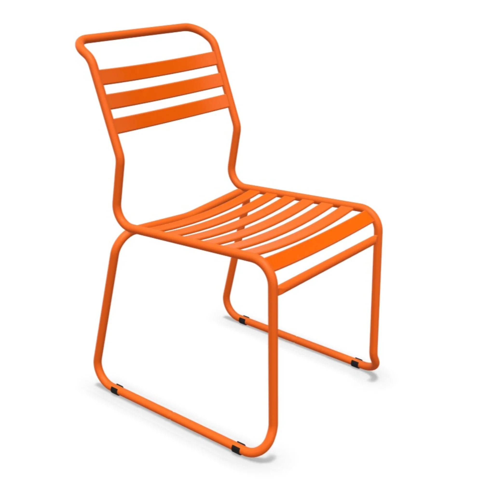 Schaffner Lattenstuhl mit Kufen in Orange - moderner Gartenstuhl aus Metall