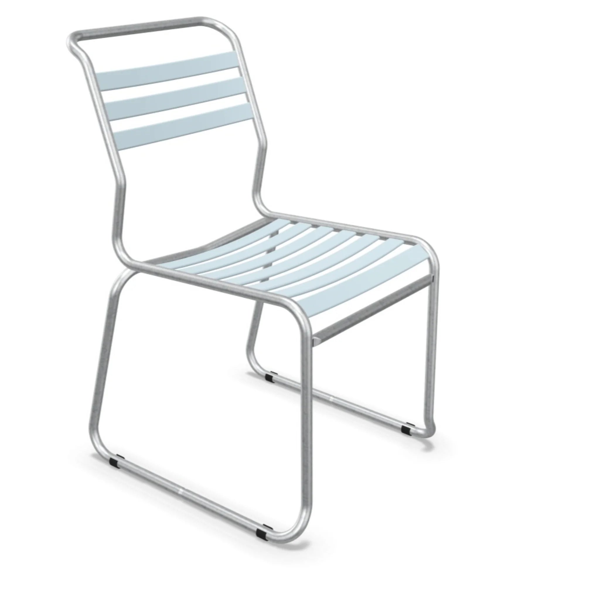 Schaffner Lättli-Stuhl mit Kufen in Pastellblau - moderner Aluminium-Gartenstuhl