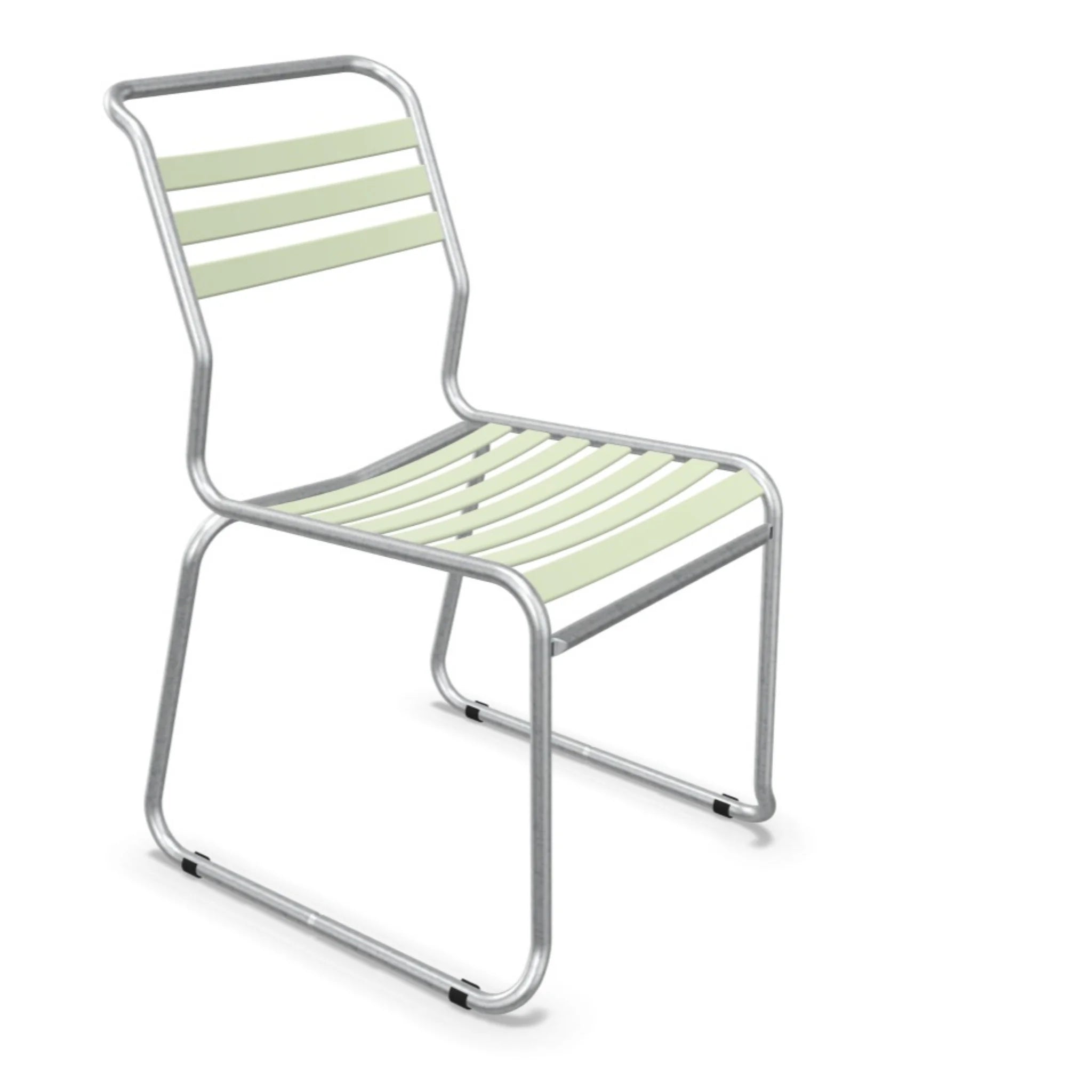 Schaffner Lattenstuhl mit Kufen in Pastellgrün, moderner Aluminium-Gartenstuhl für Terrasse und Balkon
