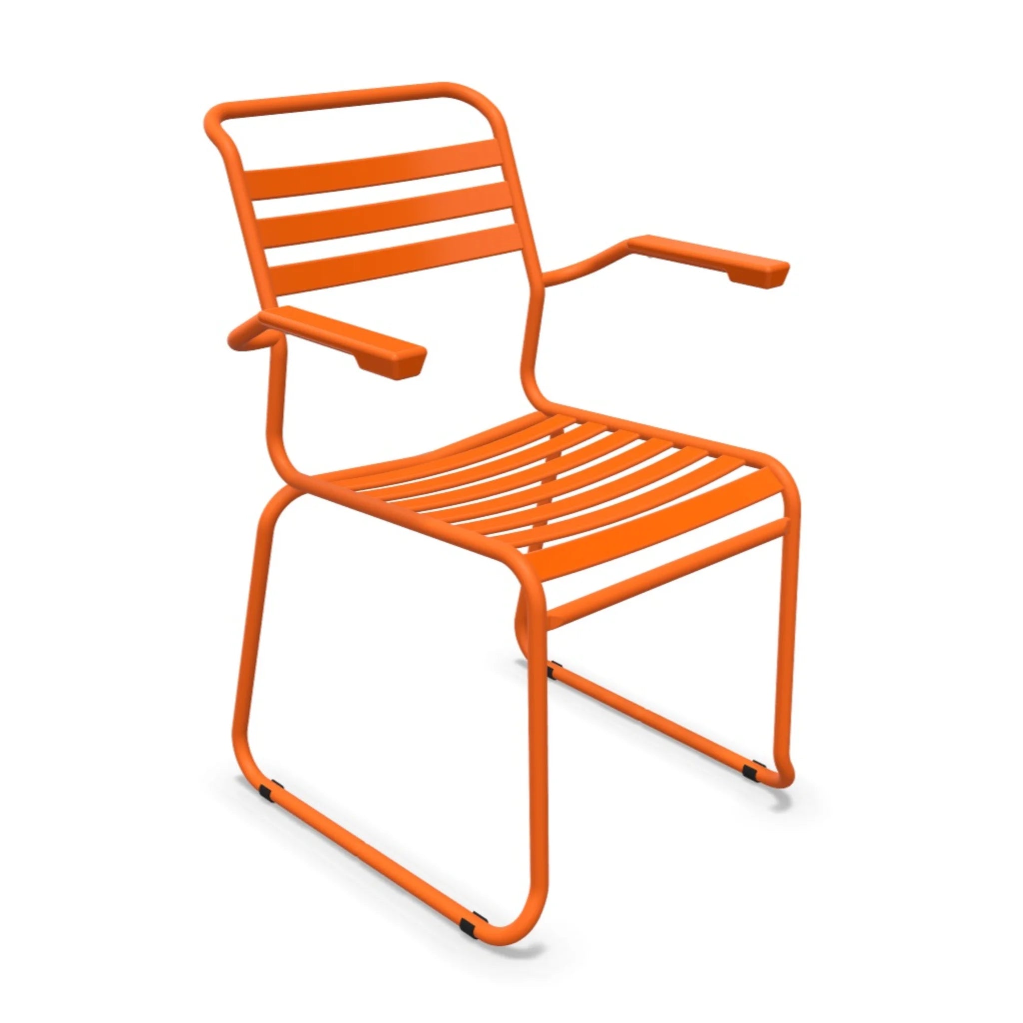 Schaffner Lattenstuhl Säntis mit Kufen Aluminium Orange - moderner Gartenstuhl