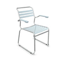 Schaffner Lattenstuhl Säntis mit Kufen Aluminium Pastellblau - moderner Gartenstuhl