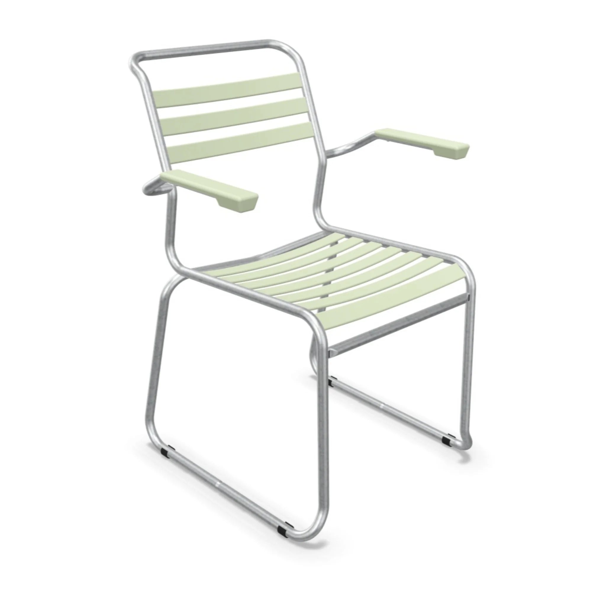 Schaffner Lattenstuhl Säntis mit Kufen Aluminium Pastellgrün Gartenstuhl
