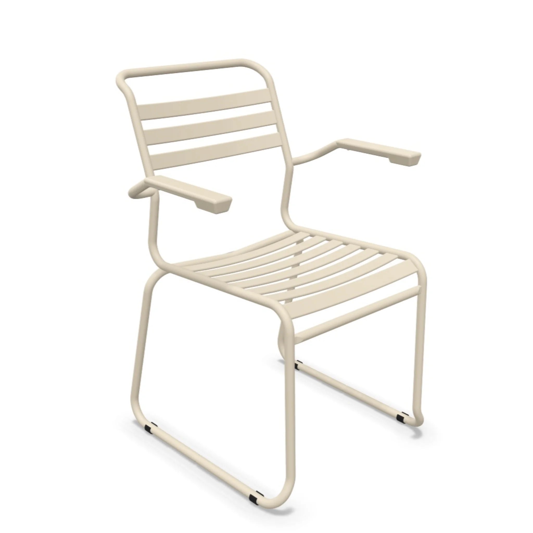 Schaffner Lattenstuhl Sääntis mit Kufen Aluminium Pastellsand - moderner Gartenstuhl