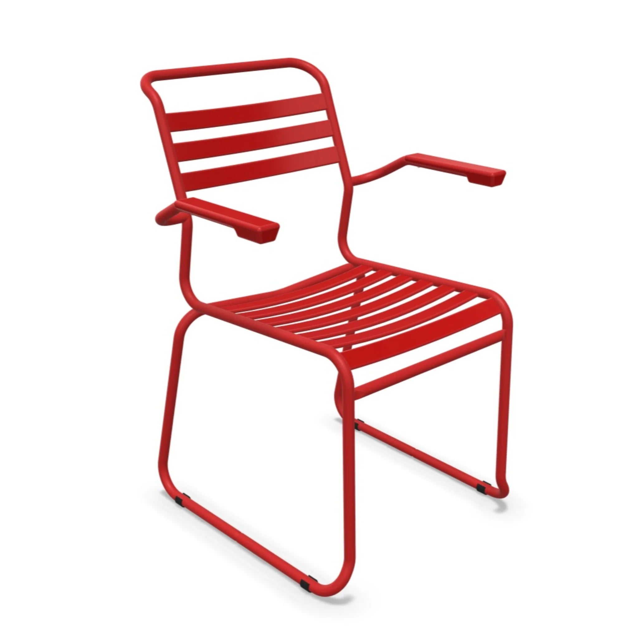 Schaffner Lattenstuhl Säntis mit Kufen, Aluminium rot - moderner Designstuhl