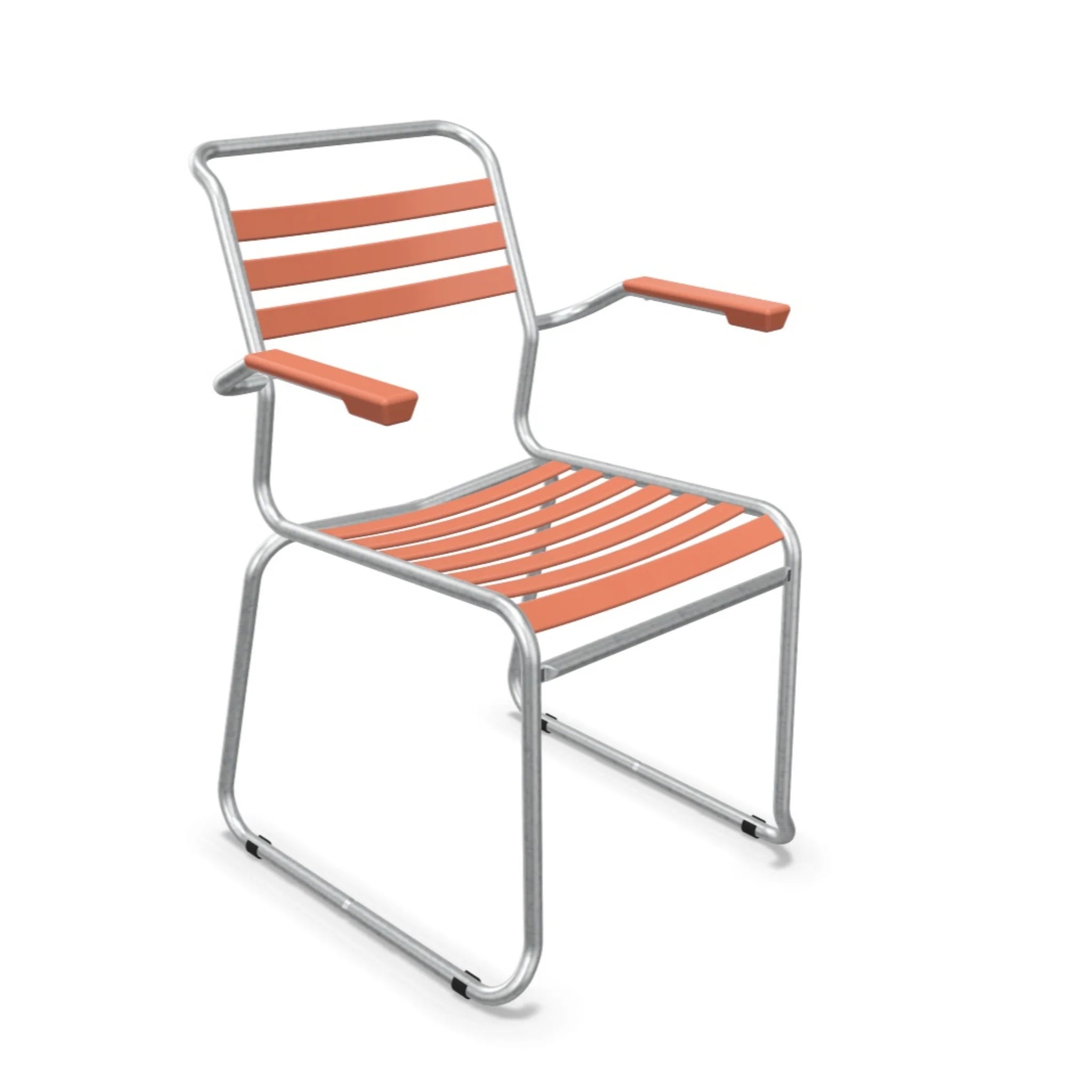 Schaffner Lattenstuhl Säntis mit Kufen Aluminium Terracotta - moderner Gartenstuhl