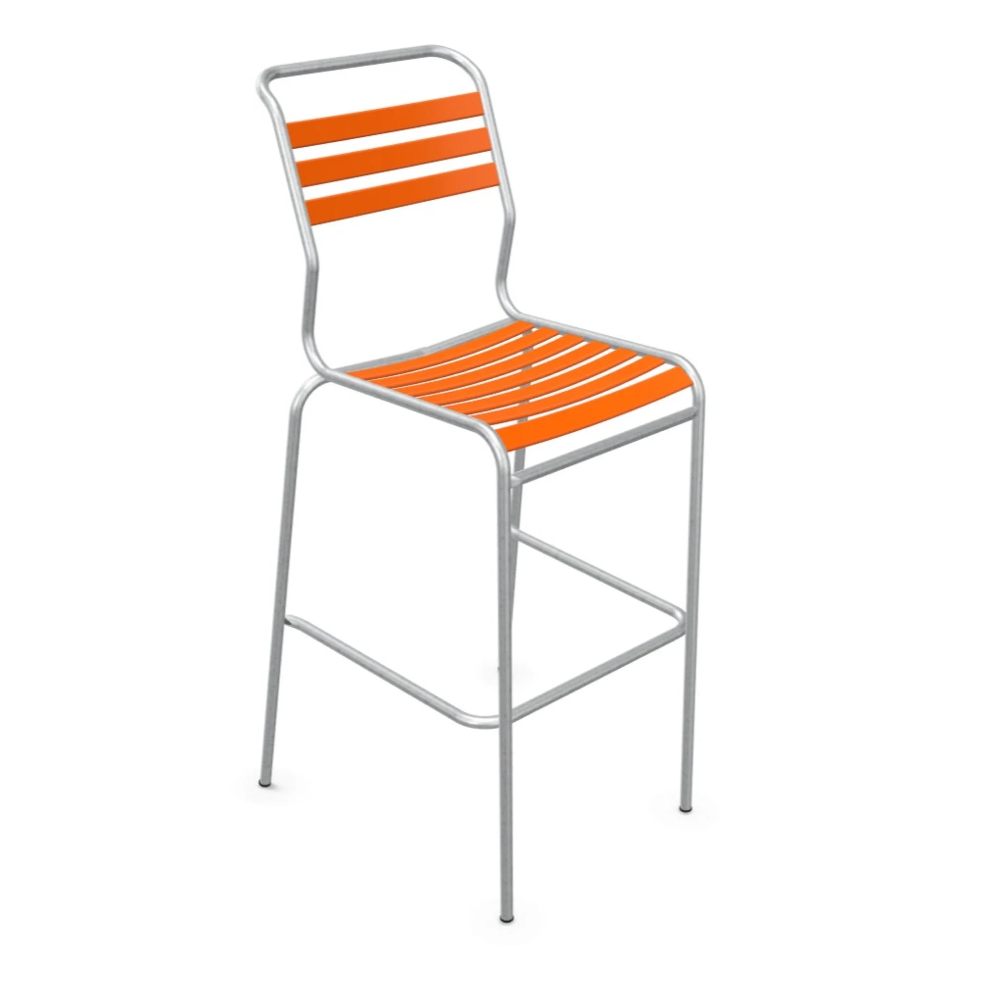 Läettli Barstühle Säntis orange - moderner Barhocker mit Aluminium-Gestell