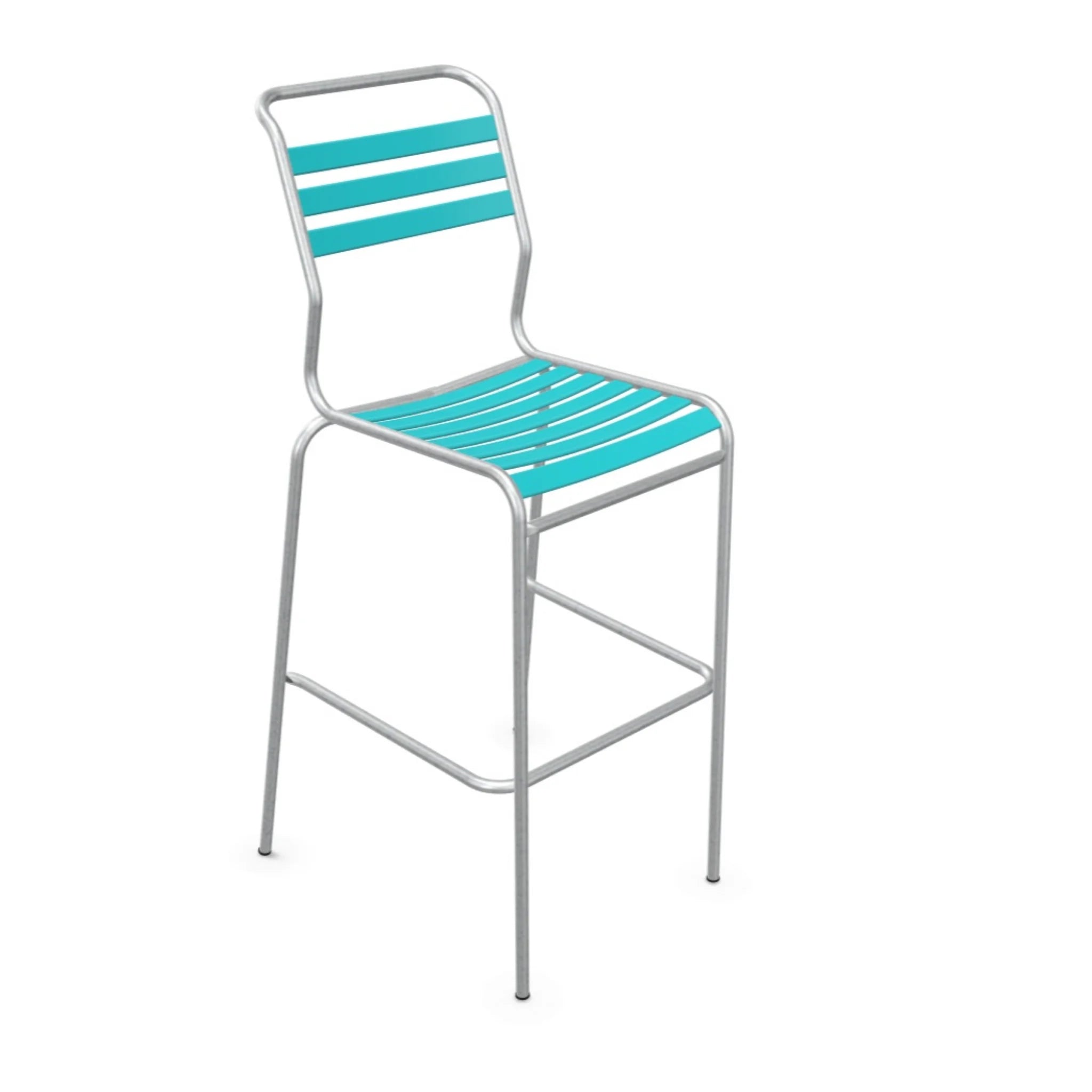 Lätti Barstuhl Säntis türkis - moderner Aluminium Barhocker mit Kunststoffstreben