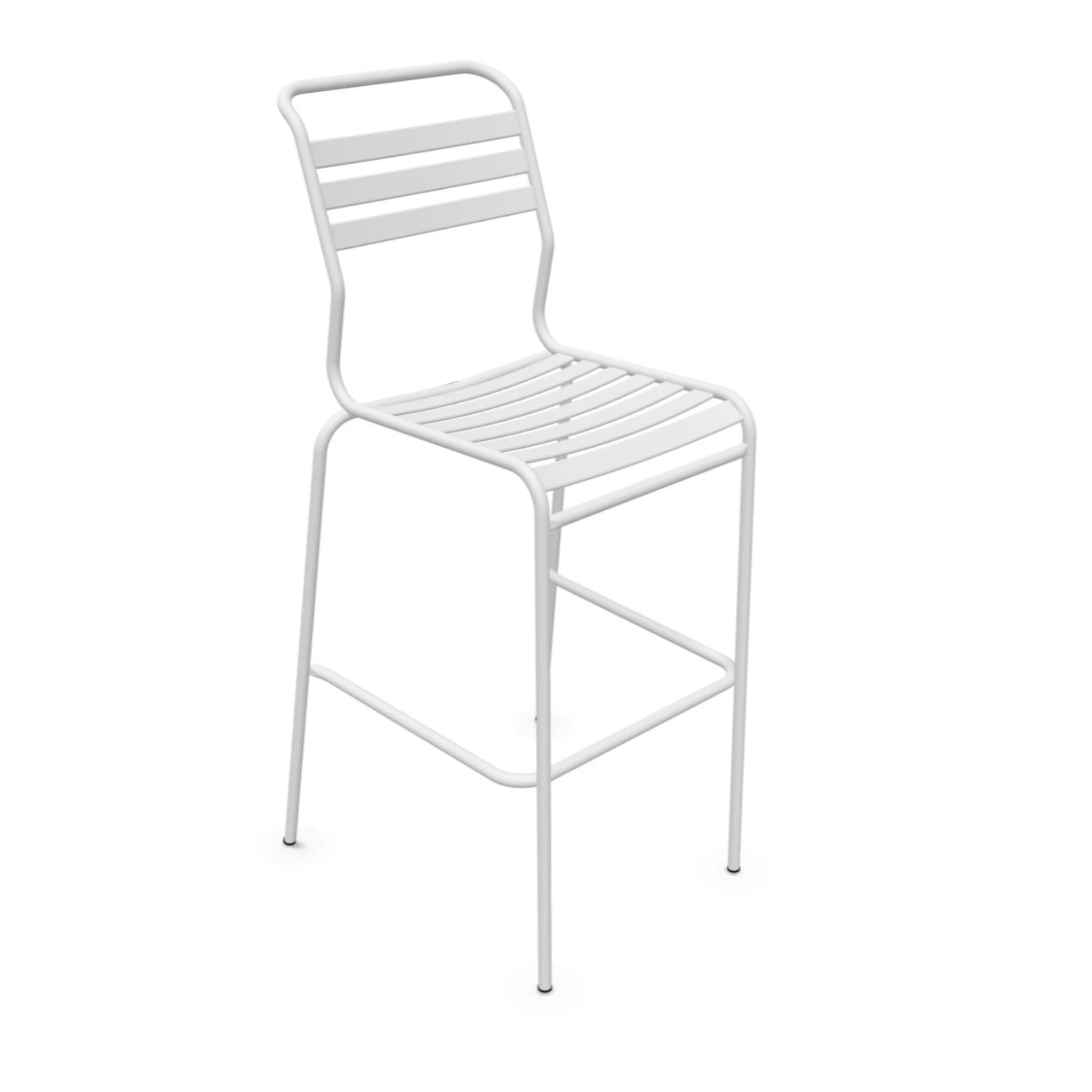 Lätti Barhocker Säntis weiß - moderner Aluminium Barstuhl mit Fußstütze für Garten und Terrasse
