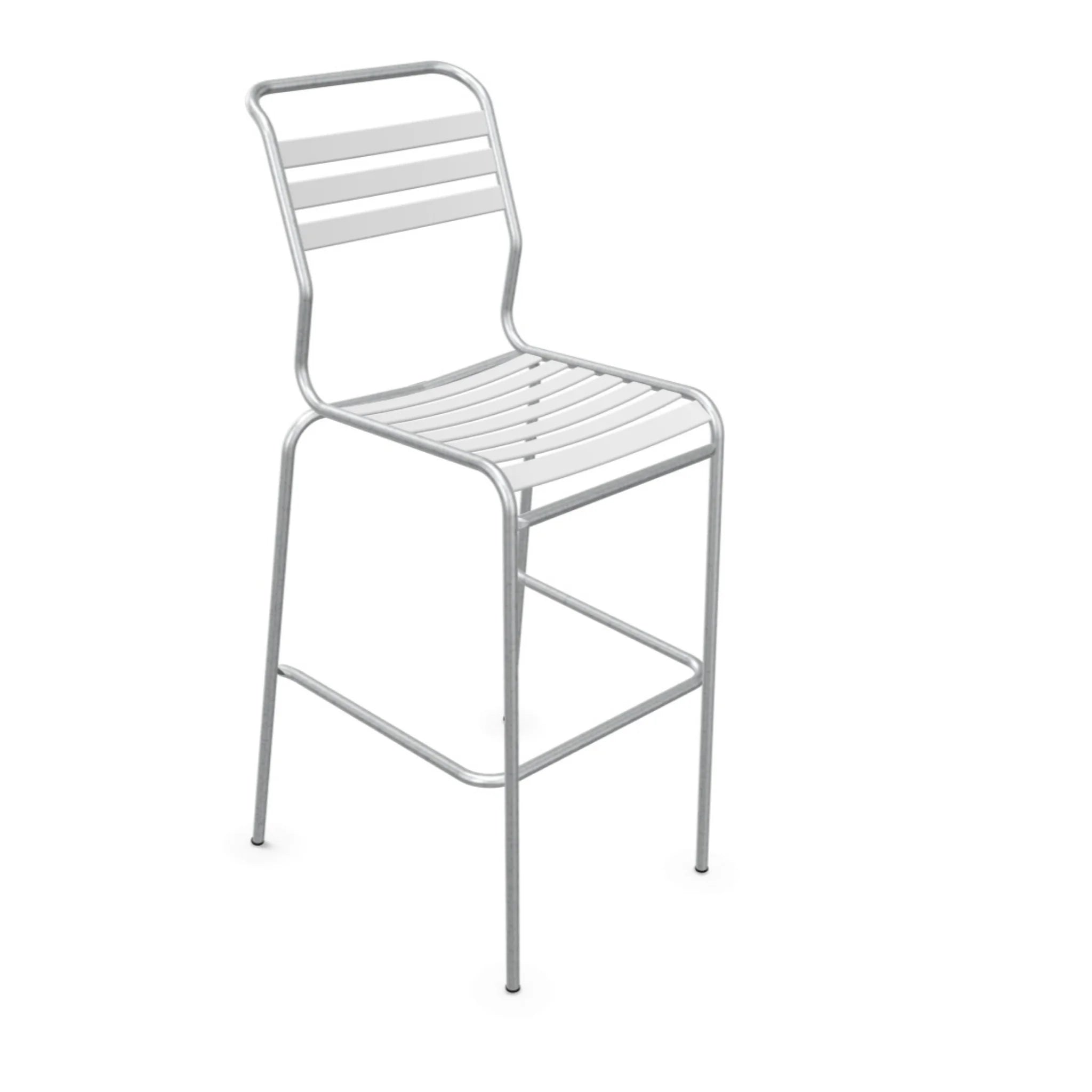 Lättli Barstuhl Säntis Weiß - Moderner Aluminium Barhocker für Küche und Bar