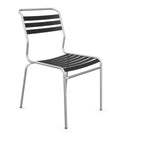 Schaffner Lättlistuhl Säntis Anthrazit - moderner Aluminium Gartenstuhl mit Kunststoffstreben