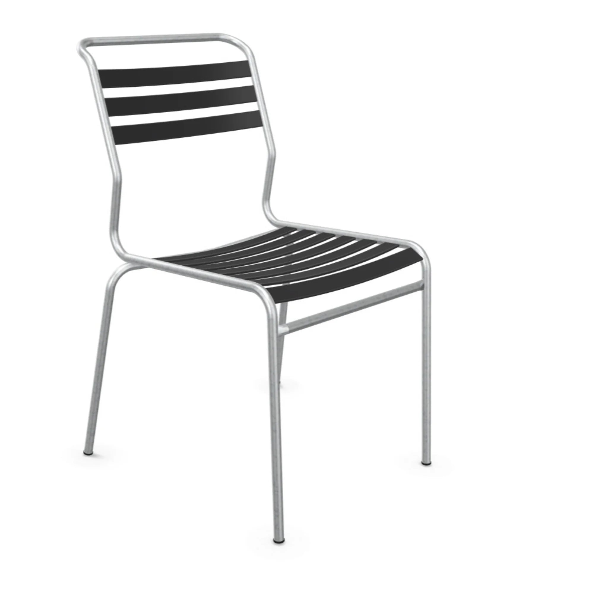 Schaffner Lättlistuhl Säntis Anthrazit - moderner Aluminium Gartenstuhl mit Kunststoffstreben