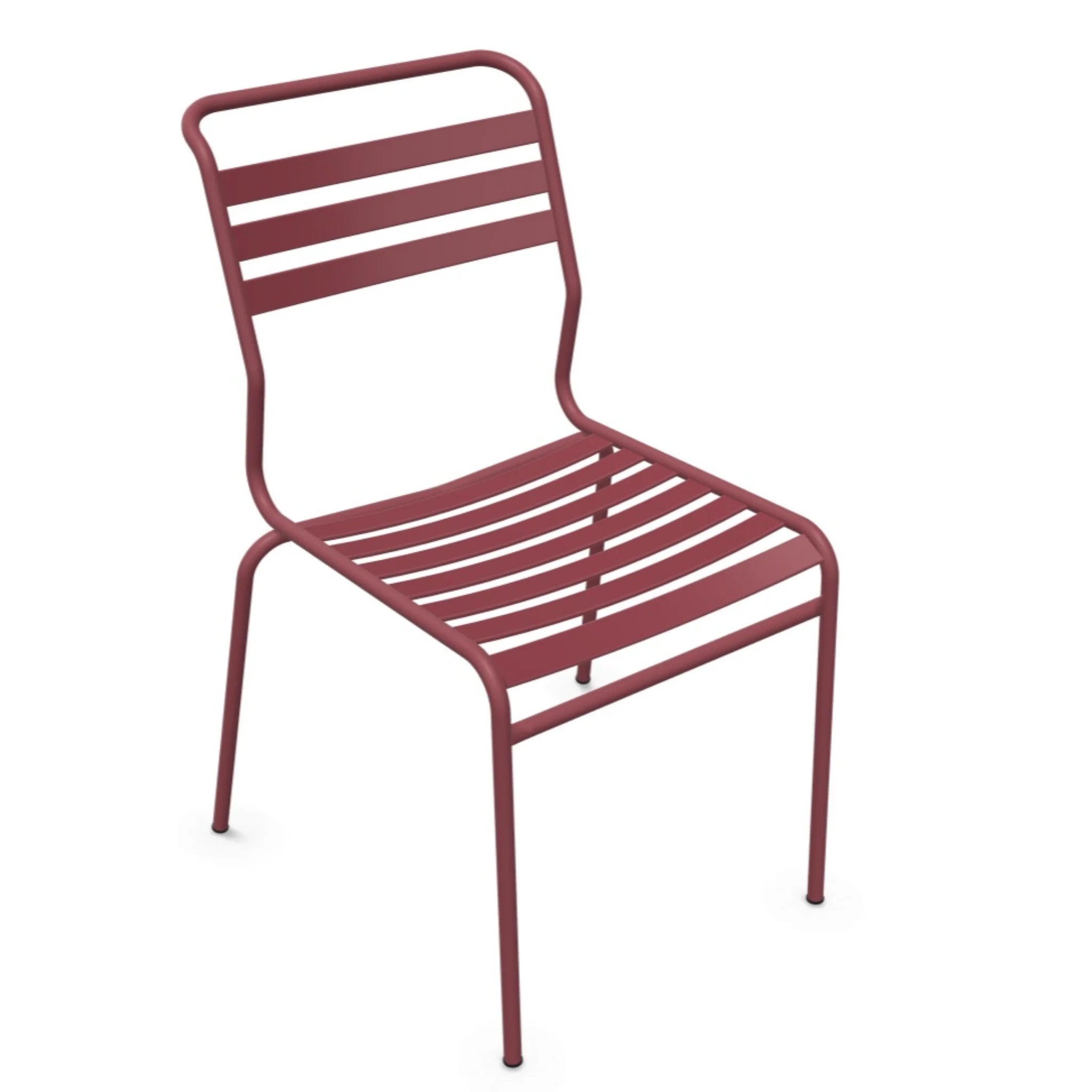 Schaffner Laettlistuhl Säntis in Bordeaux - moderner Metallic Gartenstuhl mit Rippendesign