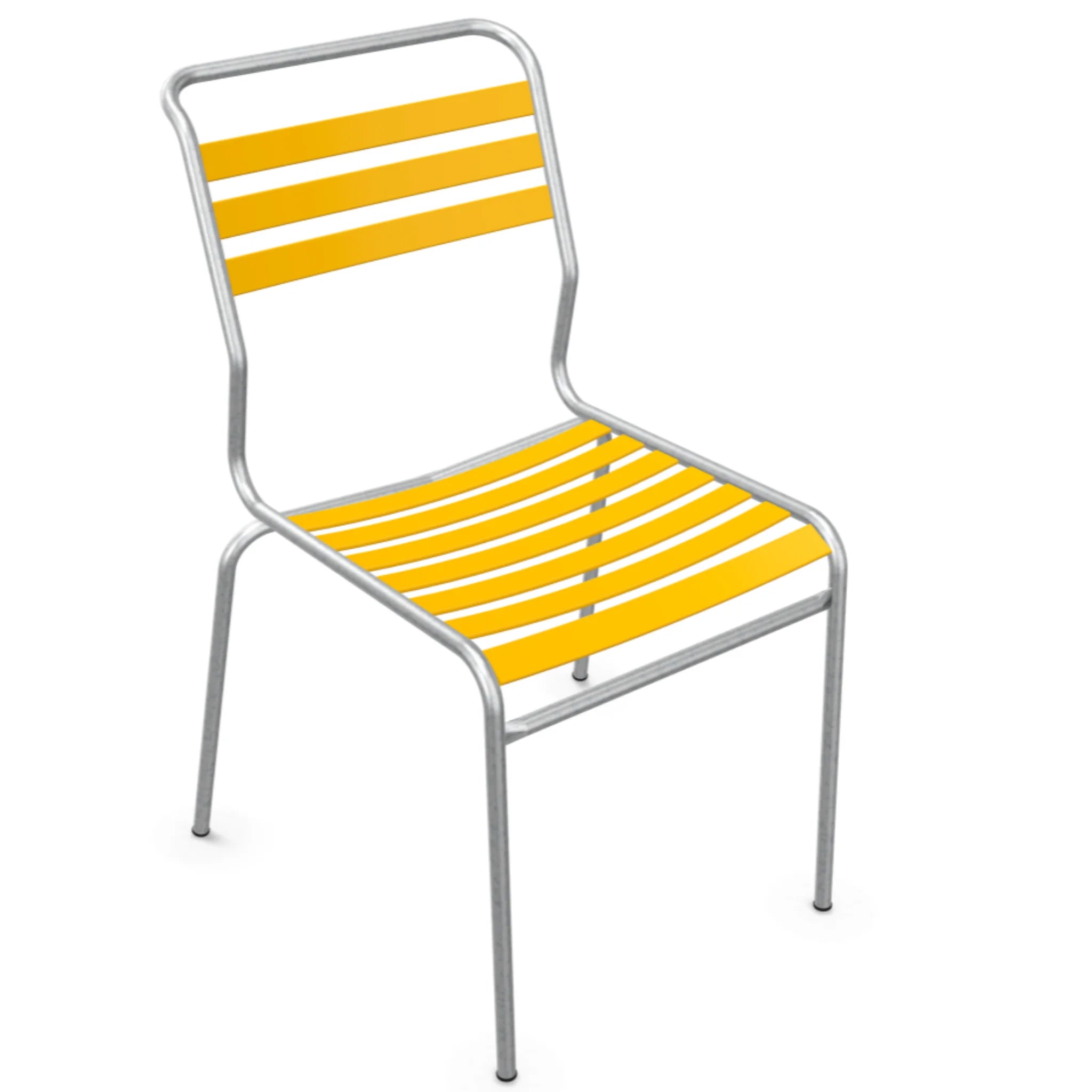 Schaffner Lättli-Stuhl Säntis Gelb - moderner Aluminium Gartenstuhl mit gelben Lamellen