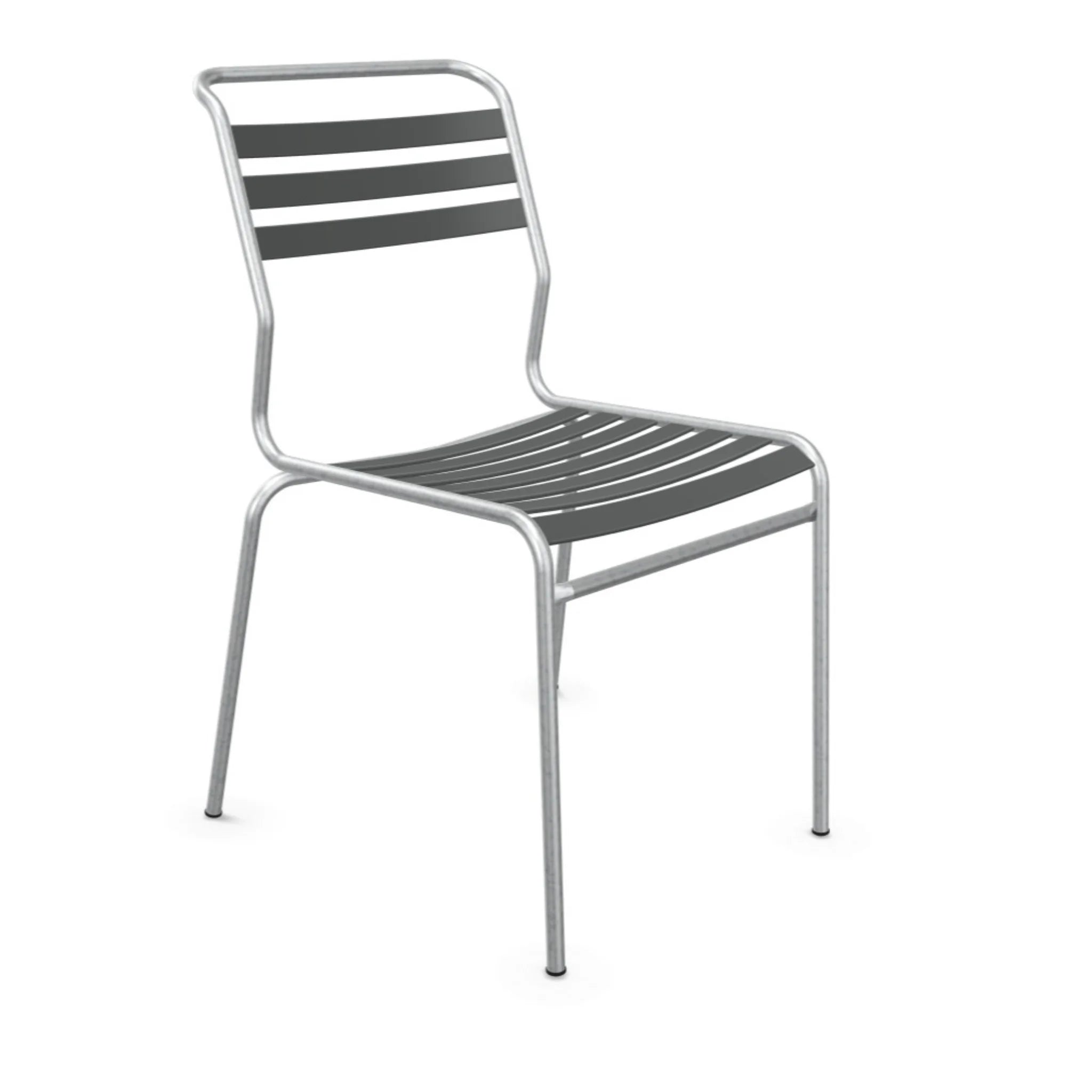 Schaffner Lätti-Stuhl Säntis in Graphit - moderner Aluminium-Gartenstuhl mit Kunststoffleisten