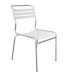 Schaffner Lättli-Stuhl Säntis in Weiß - moderner Aluminium-Gartenstuhl mit Lamellensitz