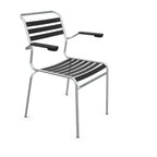Schaffner Säntis Lattenstuhl mit Armlehne anthrazit - moderner Gartenstuhl aus Aluminium