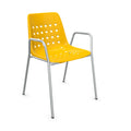 Schaffner Bermuda Stuhl mit Aluminium Gestell, Kunststoff Sitz gelb, modern & robust