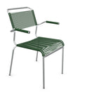 Schaffner Spaghettistuhl mit Armlehne in Tannengrün - moderner Gartenstuhl aus Aluminium