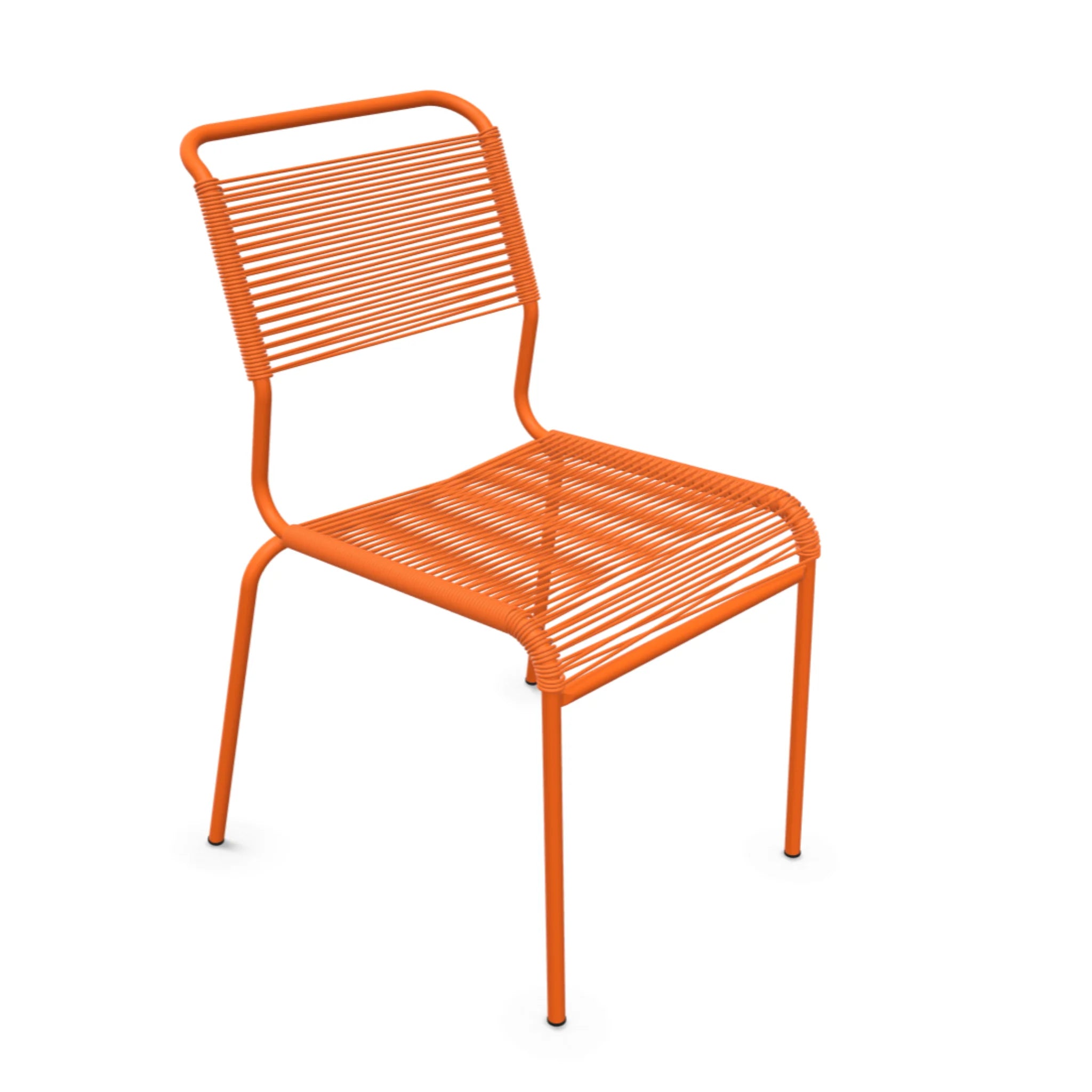 Schaffner Spaghettistuhl Säntis - Moderner Gartenstuhl in Orange mit Kunststoffseilen