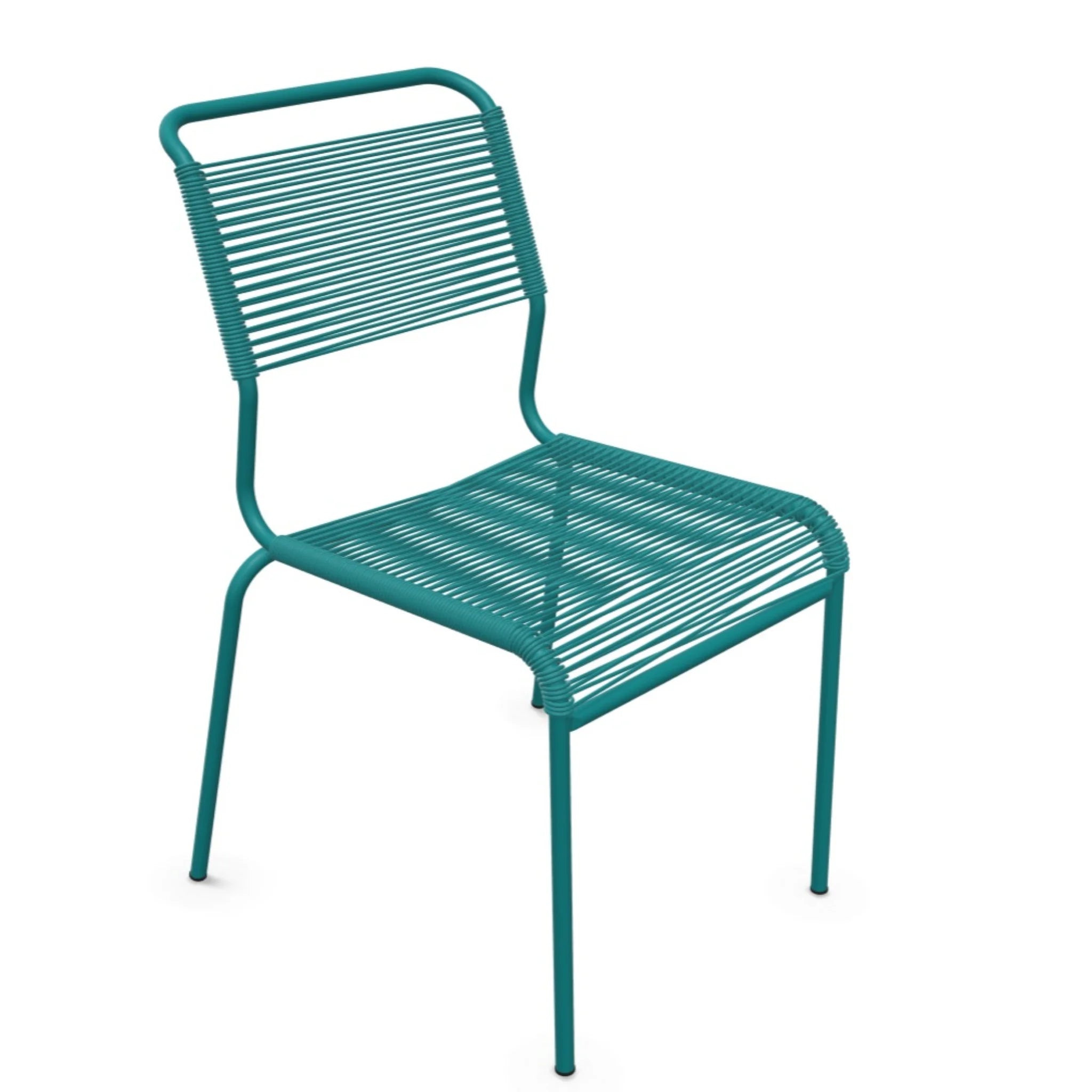 Schaffner Spaghettistuhl Säntis in Türkis - moderner Gartenstuhl aus Kunststoff für Terrasse und Balkon