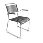 Schaffner Säntis Stuhl mit Armlehne Kufen Spaghetti Anthrazit - moderner Designstuhl