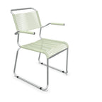 Schaffner Säntis Stuhl mit Armlehne, Spaghetti-Design in Pastellgrün - moderner Gartenstuhl