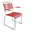 Schaffner Säntis Spaghetti Stuhl mit Armlehne in Rot - moderner Gartenstuhl