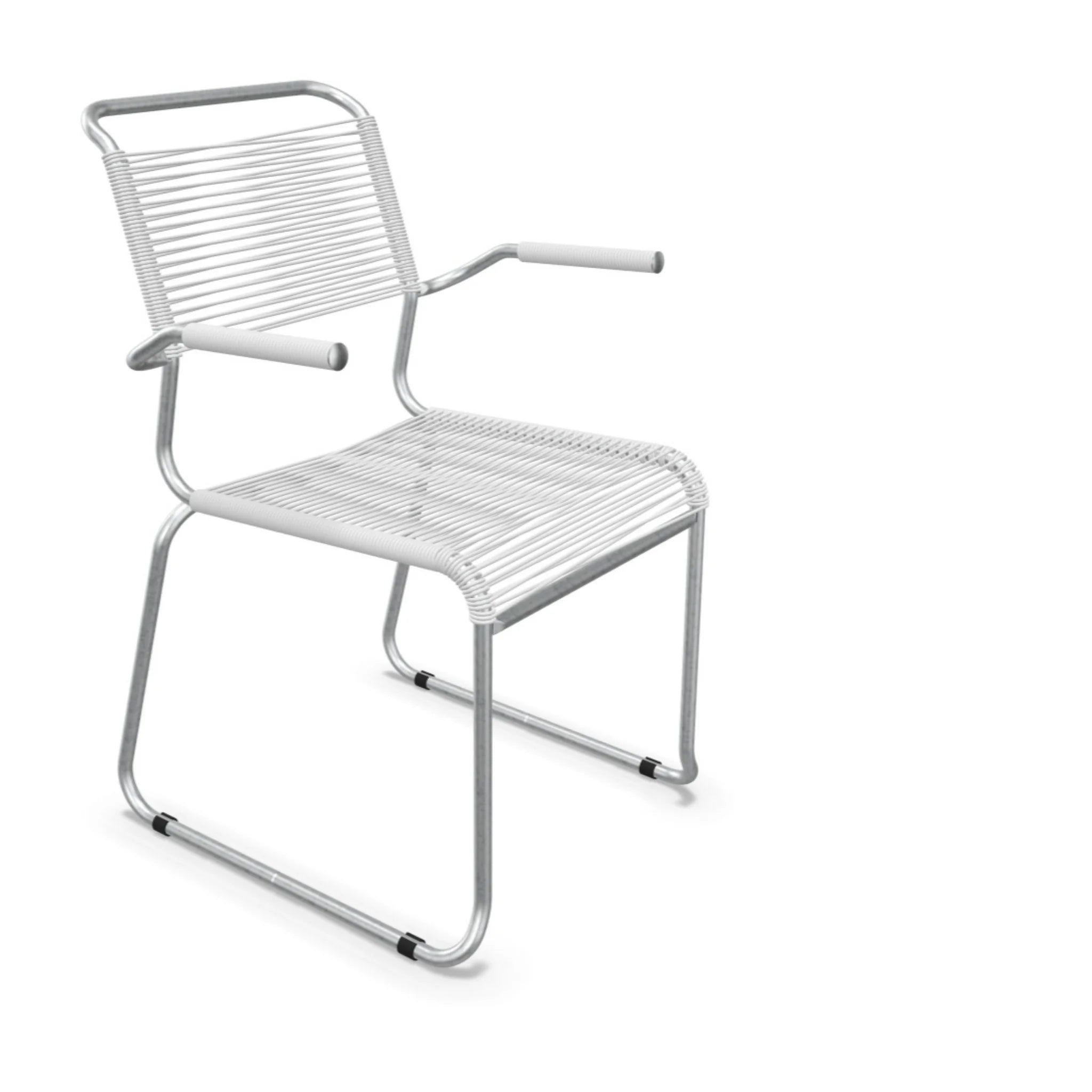 Schaffner Sääntis Stuhl mit Armlehne, Spaghetti-Design, Weiß - moderner Gartenstuhl