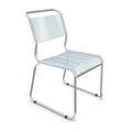 Spaghettistuhl Sääntis mit Kufen in Pastellblau - moderner Designerstuhl aus Aluminium