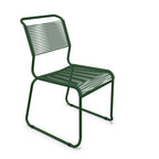 Grüner Spaghettistuhl mit Kufen - moderner Gartenstuhl aus Kunststoff für Balkon und Terrasse