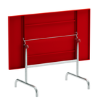Schaffner Säntis Metalltisch 140x80cm rot - mobiler Klapptisch mit Aluminium-Gestell und roter Tischplatte