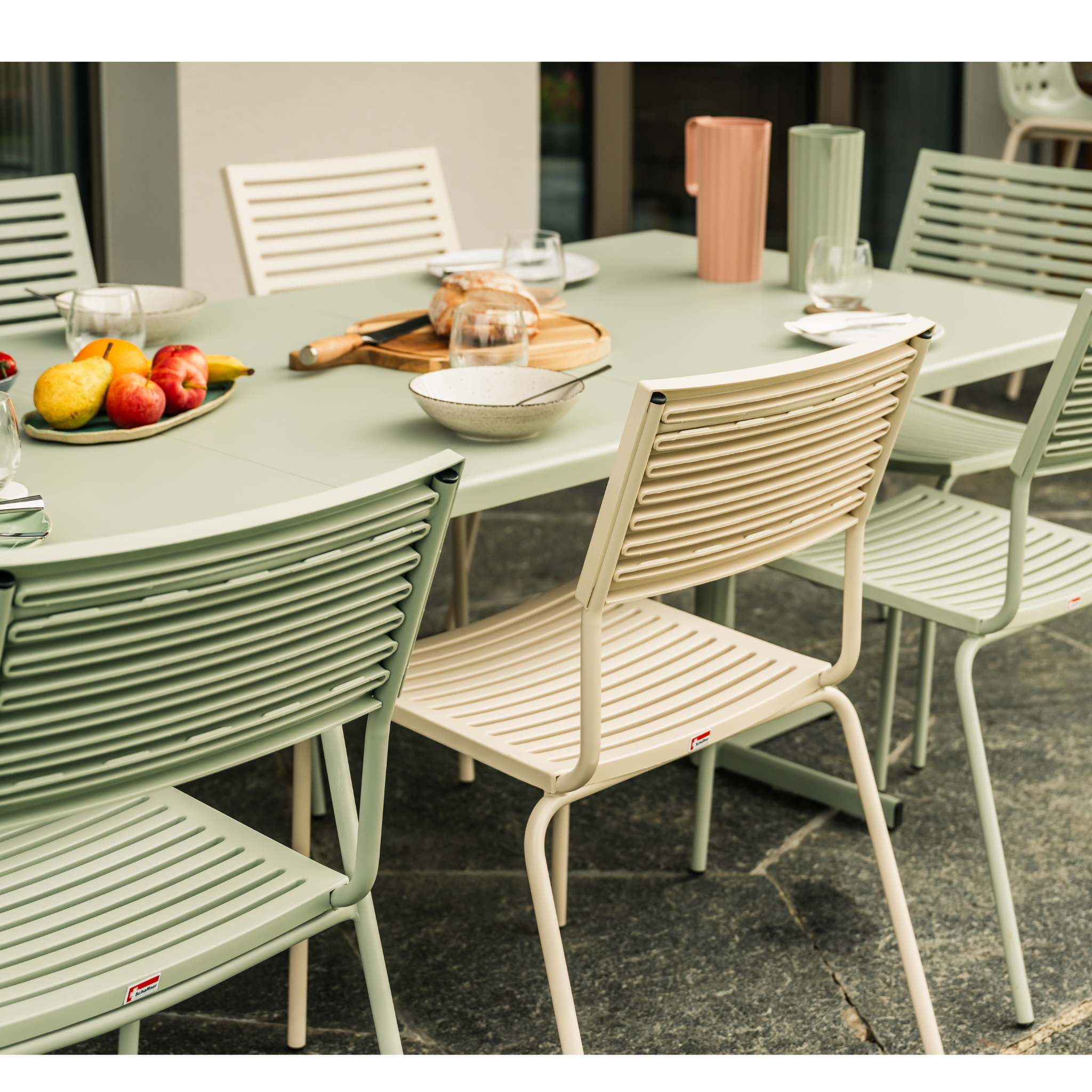Schaffner Bodensee Gartenmöbel Set Gelb: Moderne Stühle und Tisch für Terrasse und Balkon