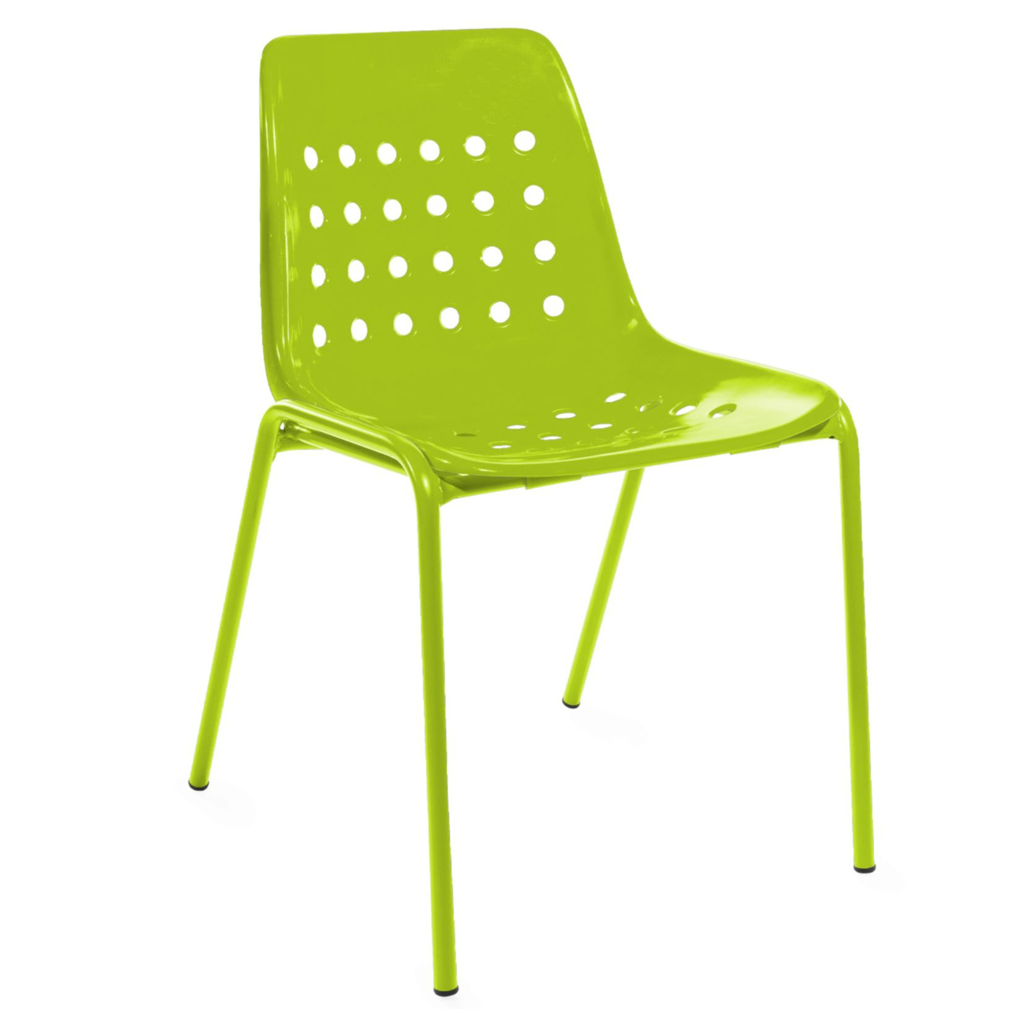 Schaffner Bermuda Stuhl in Hellgrün - moderner Designerstuhl mit Lochdesign