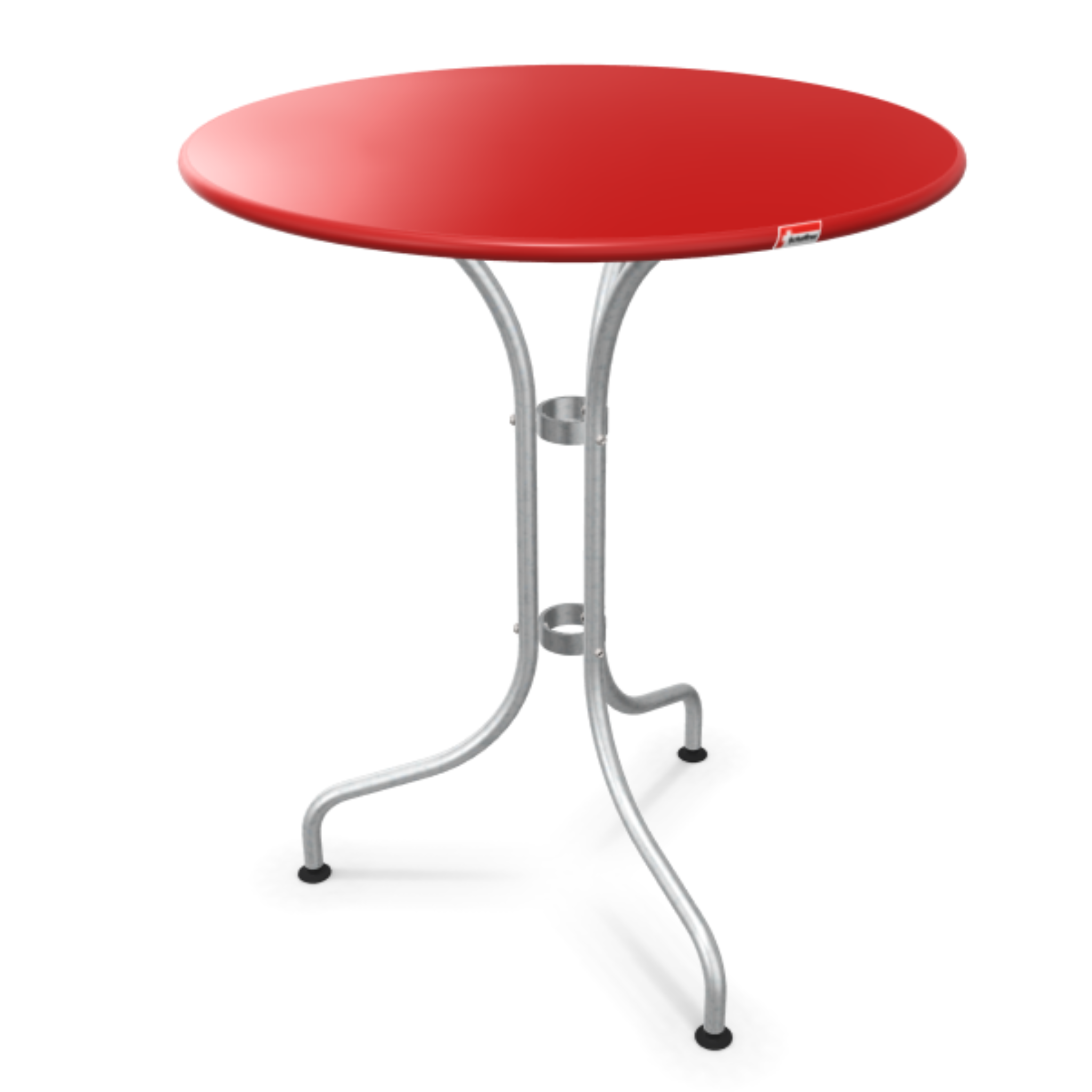Schaffner Metalltisch St. Moritz 60cm rot rund - moderner Gartentisch mit Stahlgestell