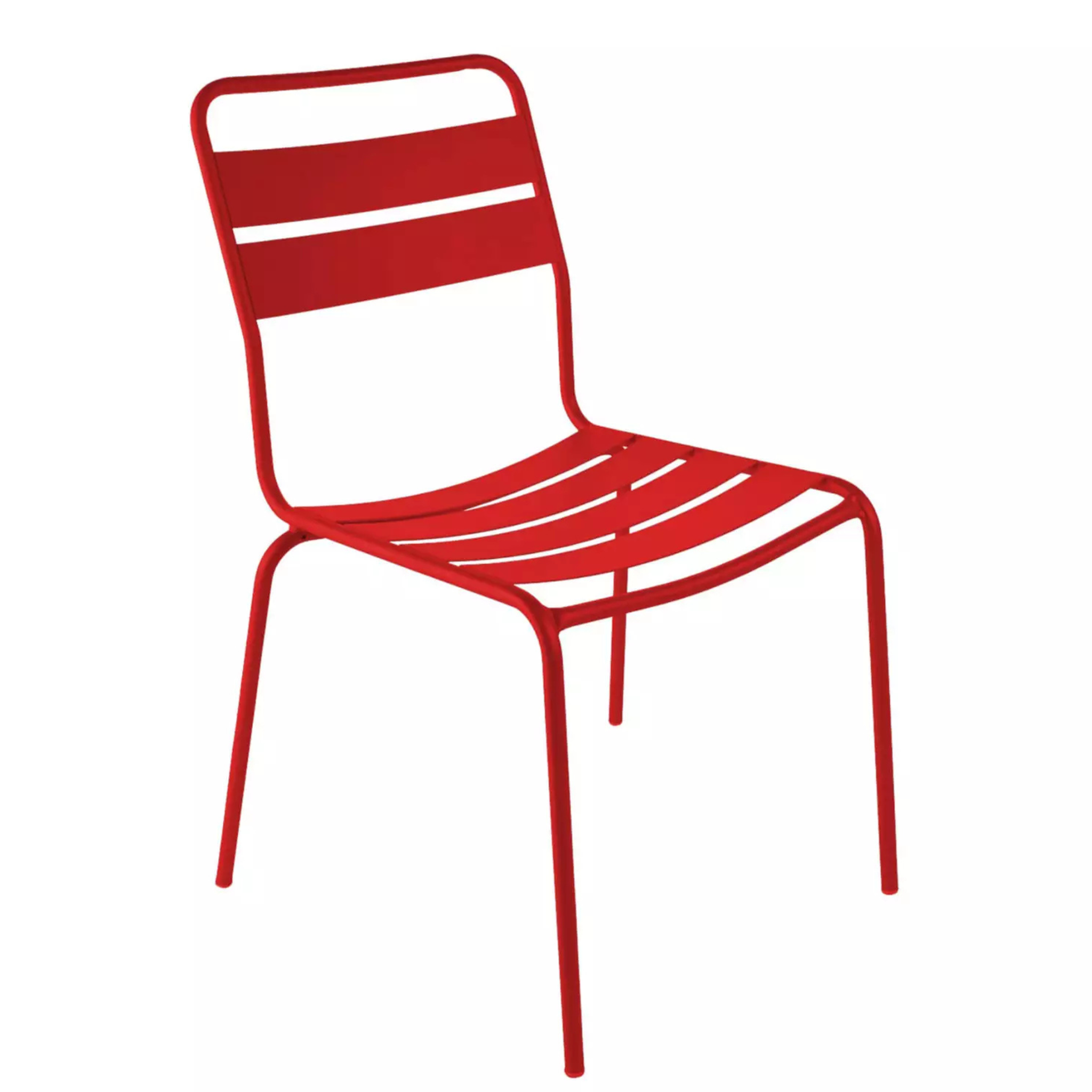 Schaffner Metallstuhl Glarus in Rot - moderner Designerstuhl aus Metall für Garten und Terrasse